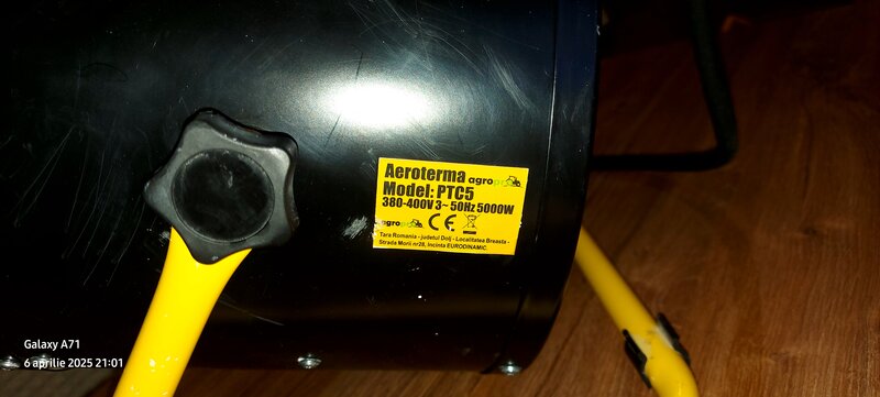 Vand aeroterma puternica 380 V 5K.